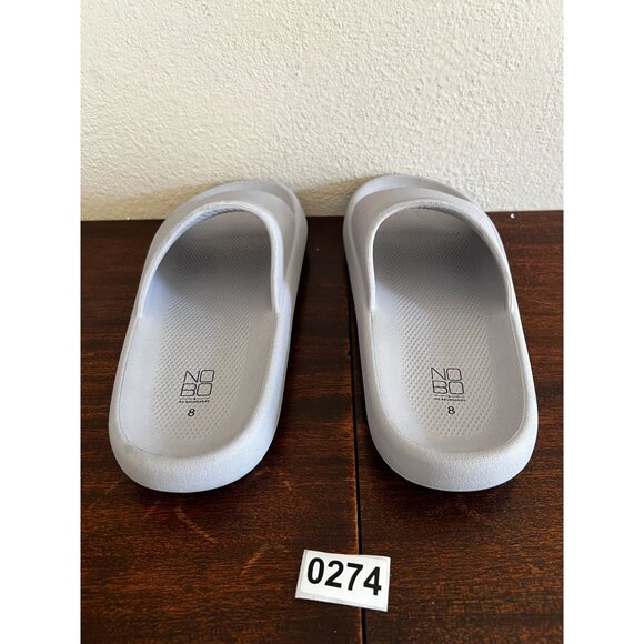 No Boundaries Womens Slide Sandals Size 8 Gray Chunky Open Toe - Picture 2 of 8